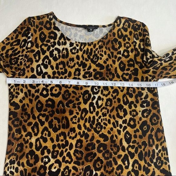 Tacera Leopard Print 3/4 Sleeve Shift Dress Sz PS - Picture 8 of 11